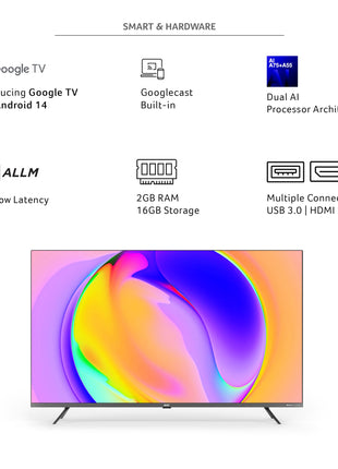 Acer 109 cm (43 inches) Super Series 4K Ultra HD Smart QLED Google TV AR43QDXGU2875AT (Black) 