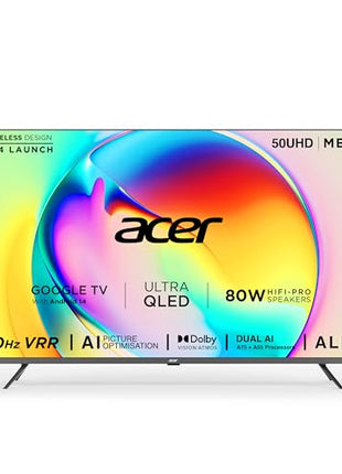 Acer 126 cm (50 inches) Super Series 4K Ultra HD Smart QLED Google TV AR50QDXGU2875AT (Black) 