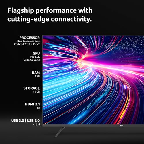 Acer 139 cm (55 inches) Super Series 4K Ultra HD Smart QLED Google TV AR55QDXGU2875AT (Black) 