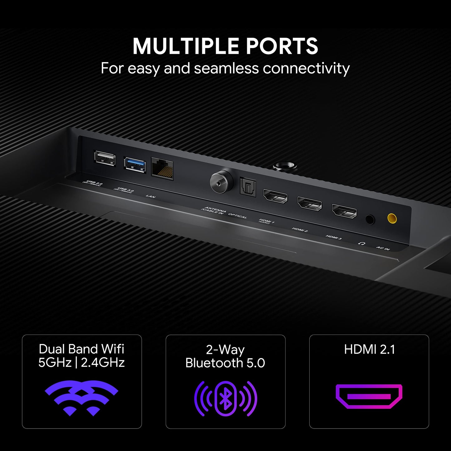 Acer 139 cm (55 inches) W Series 4K Ultra HD QLED Smart Android TV AR55AR2851QD (Metallic Grey) 