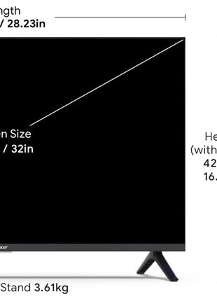 Acer 80 cm(32 inches) Advanced N Series Standard LED TV AR32NSV53HDFL (Black) 