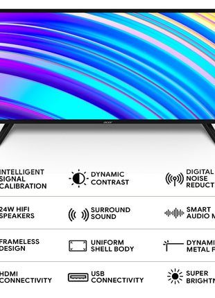 Acer 80 cm(32 inches) Advanced N Series Standard LED TV AR32NSV53HDFL (Black) 
