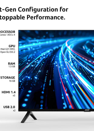 Acer 80 cm (32 inches) V Pro Series HD Ready Smart QLED Google TV with Android 14 (Black) | 16GB Storage | 30W Dolby Audio 