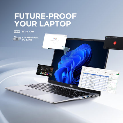 Acer Aspire 3 12th Gen Intel Core i3-1215U Premium Laptop (16GB RAM/512GB SSD/Windows 11 Home) A325-51,15.6" Full HD IPS Display, 54Whr Battery, Silver, 1.69 Kg 