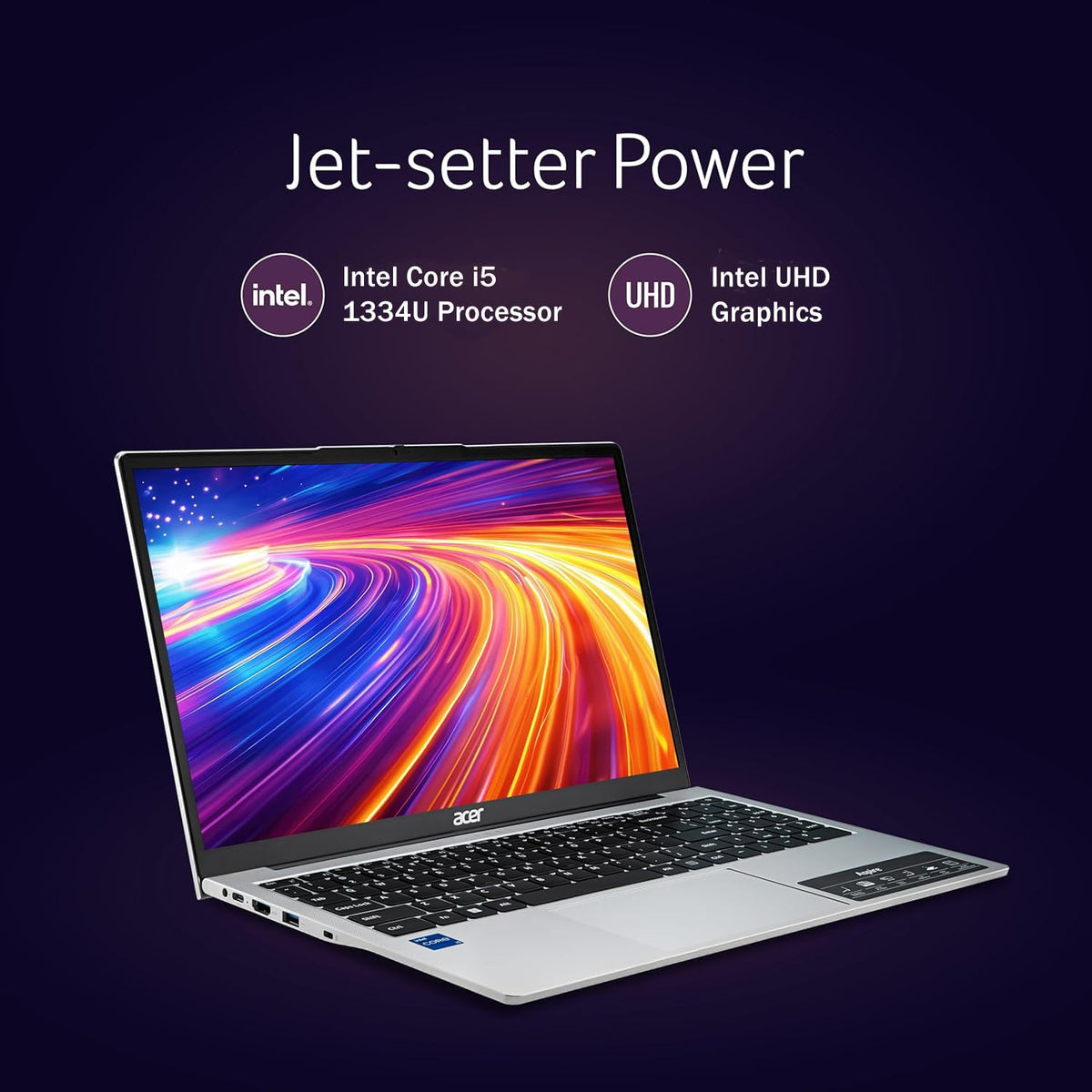 Acer Aspire 3 (2025) Intel Core i5 13th Gen 1334U - (16 GB/512 GB SSD/Intel UHD Graphics/Windows 11 Home) Thin and Light Laptop/15.6" FHD IPS Display/Metal Body/Silver/1.5 Kg/MSO 2021/3 Years Warranty 