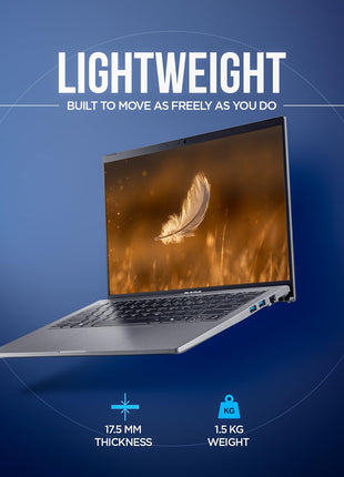 acer Aspire Go 14, Intel Core Ultra 5 125H (14th Gen),16GB DDR5 RAM/512GB SSD, WUXGA IPS, 14.0"/35.56 cm, Win 11, MS Office, Steel Gray, 1.5 kg, AG14-71M,Backlit Keyboard, AI Powered Premium Laptop 