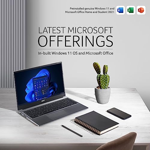 Acer Aspire Lite 12th Gen Intel Core i5-1235U Thin and Light Metal Laptop (Windows 11 Home/16GB RAM/512GB SSD/Intel Iris Xe Graphics/MSO) AL15-52, 39.62cm (15.6") Full HD Display, Steel Gray, 1.59 KG 