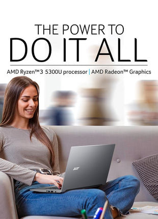acer Aspire Lite (2025) AMD Ryzen 3 Quad Core 5300U - (16 GB/512 GB SSD/AMD Radeon Graphics/Windows 11 Home) AL15-41 Thin and Light Laptop (15.6 Inch FHD, Steel Grey, 1.5 Kg/MS Office 2021 