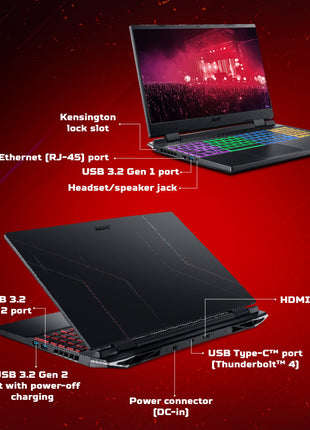 Acer Nitro 5 Gaming Laptop AMD Ryzen5-6600H- (Windows 11 Home/16 GB/ 1 TB SSD/NVIDIA GeForce RTX 3050 4 GB Graphics/165Hz)| AN515-46 with 39.6 Cm (15.6 Inch) IPS Display 