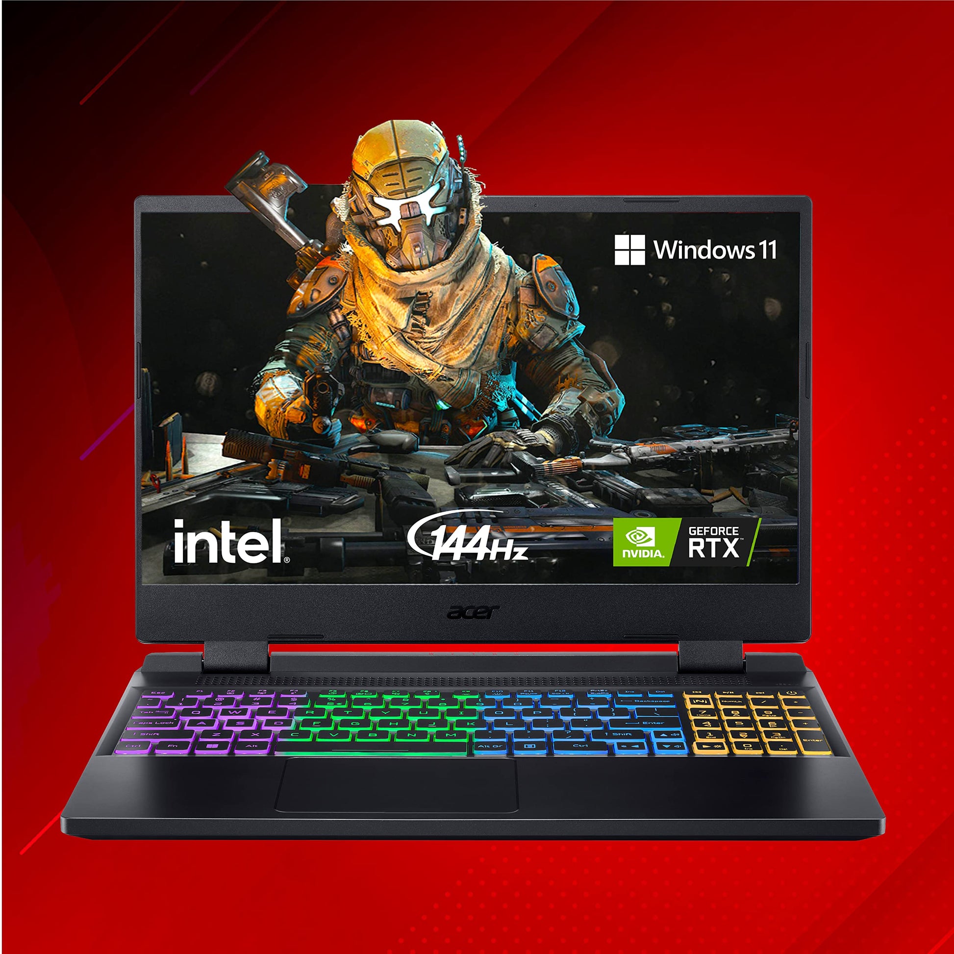 Acer Nitro 5 12th Gen Intel Core i5-12450H Gaming Laptop (16 GB RAM/512 GB SSD/RTX 3050 Graphics/144 Hz/RGB Backlit/Win11 Home) AN515-58 with 39.62 cm (15.6") FHD IPS Display, Obsidian Black, 2.5 KG 