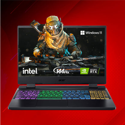 Acer Nitro 5 12th Gen Intel Core i5-12450H Gaming Laptop (16 GB RAM/512 GB SSD/RTX 3050 Graphics/144 Hz/RGB Backlit/Win11 Home) AN515-58 with 39.62 cm (15.6") FHD IPS Display, Obsidian Black, 2.5 KG 