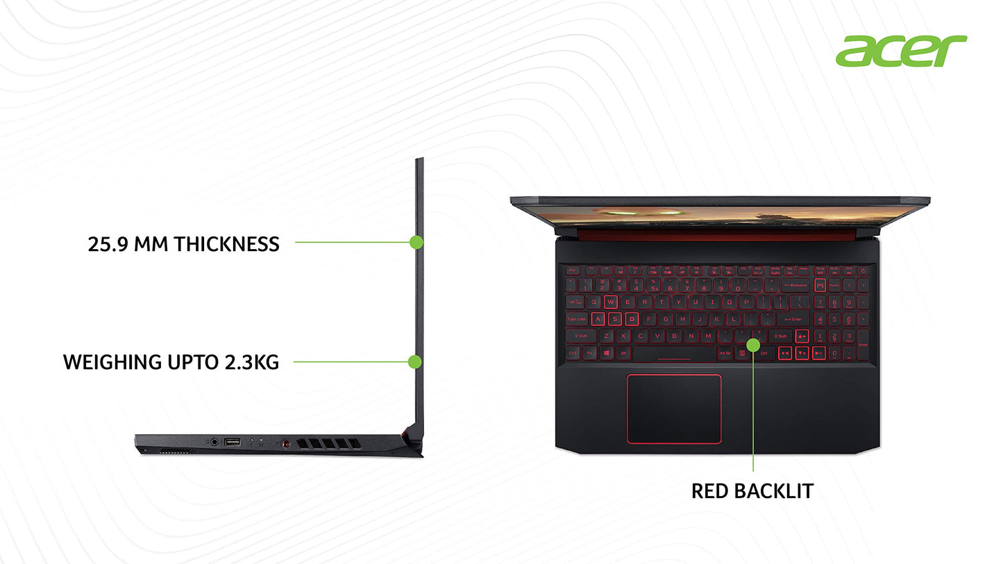 Acer Nitro 5 Intel Core i5-9th Gen 15.6" (39.62cms) Display 1920 x 1080 Thin and Light Gaming Laptop (8GB Ram/1TB HDD/Windows 10 Home/GTX 1650 Graphics/Obsidian Black/2.3 Kgs), AN515-54 