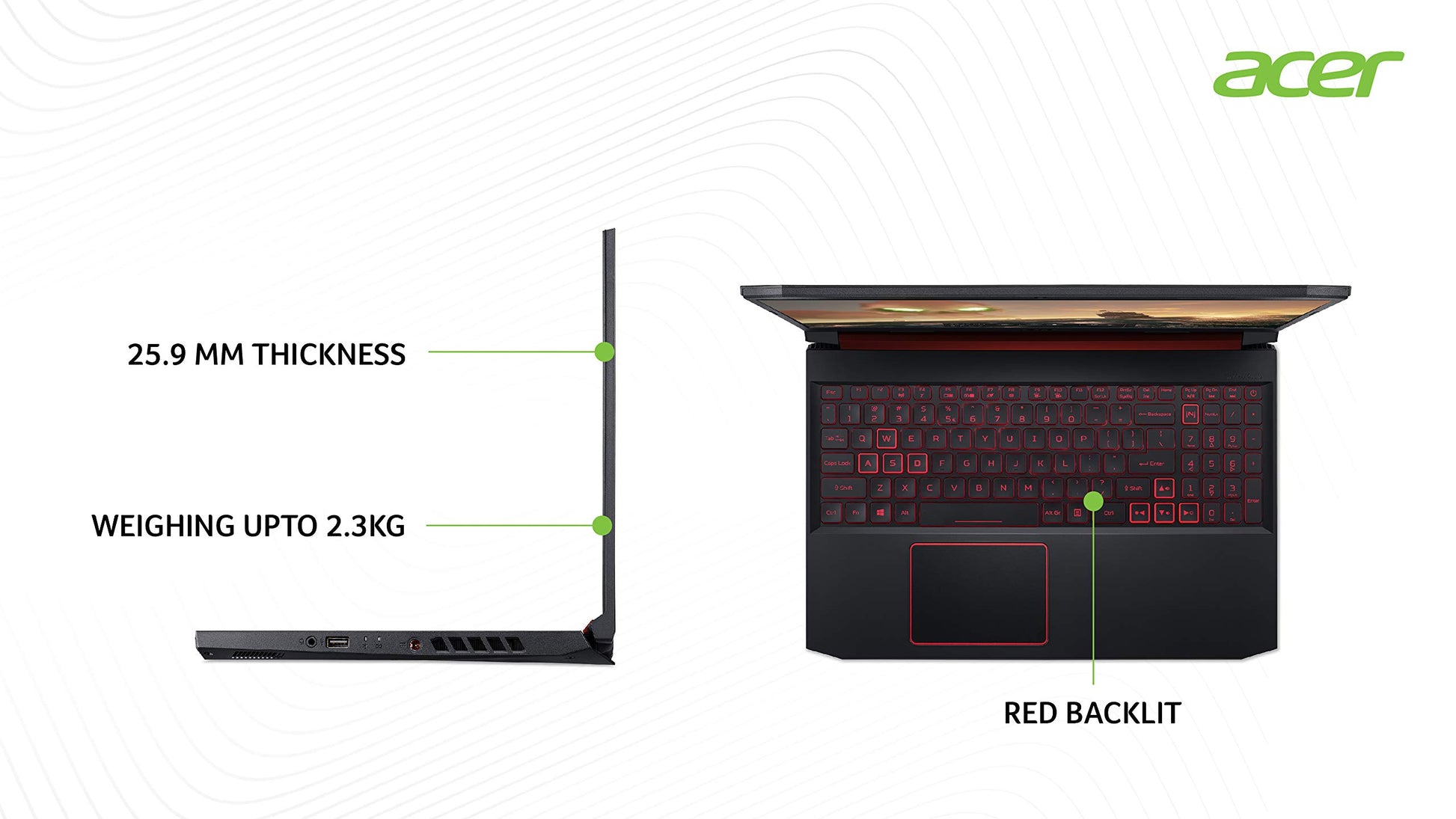 Acer Nitro 5 Intel Core i5-9th Gen 15.6" (39.62cms) Display 1920 x 1080 Thin and Light Gaming Laptop (8GB Ram/1TB HDD/Windows 10 Home/GTX 1650 Graphics/Obsidian Black/2.3 Kgs), AN515-54 