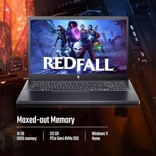 Acer Nitro V 15, AMD Ryzen 5 6600H Hexa-core Processor,NVIDIA GeForce RTX 4050-6GB GDDR6,16 GB, 512 GB, Full HD IPS, 15.6"/39.62 cm, 165 Hz, Win 11 Home,Obsidian Black, 2.1 kg, ANV15-41,Gaming Laptop 