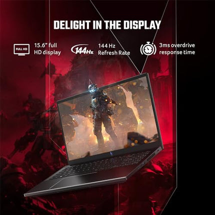 Acer Nitro V, Intel Core i5- 13th Gen 13420H processor, NVIDIA GeForce RTX 4050-6 GB GDDR6(16GB DDR5/512GB)IPS FHD, 39.62cm(15.6"), 165 Hz, Win 11 Home,Obsidian black, 2.113 kg, ANV15-51,Gaming Laptop 