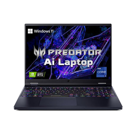 Acer Predator Helios 16 AI Gaming Laptop 14th Gen Intel Core i9 Processor (32 GB RAM/1 TB SSD/NVIDIA GeForce RTX 4080/240Hz/Wifi 7/Win11 Home) PH16-72 with 40.64 cm (16") WQXGA IPS Display, 2.65 KG 