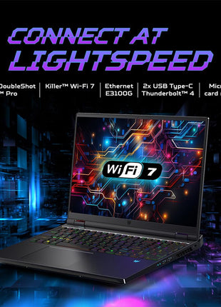 Acer Predator Helios 16 AI Gaming Laptop 14th Gen Intel Core i9 Processor (32 GB RAM/1 TB SSD/NVIDIA GeForce RTX 4080/240Hz/Wifi 7/Win11 Home) PH16-72 with 40.64 cm (16") WQXGA IPS Display, 2.65 KG 