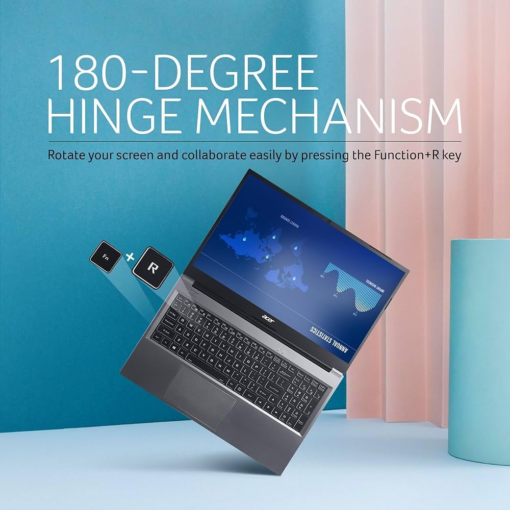 acer Professional 14[New Launch], 13th Gen Intel Core i7-1355U Turbo Boost, 32GB DDR4, 1TB SSD, Win11 Pro, MSO21, 14inch FHD Laptop, 3 Year Warranty, 1 Year Anti Virus, Fingerprint, Backlit KB 