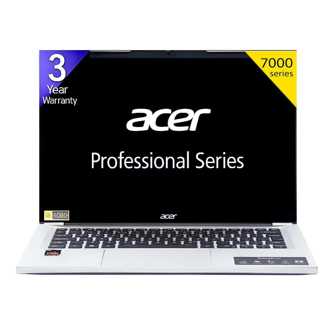 acer Professional14[New Launch], AMD Ryzen5 7430U Turbo Boost, 16GB DDR4, 512GB SSD, Win11 Pro, MSO21, 3 Year Warranty, IPS 14" FHD HDR Laptop, Metal Body, Anti Virus 