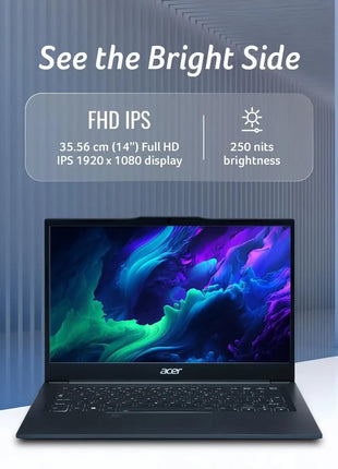 acer TravelLite Smart FHD TL04-51M Laptop, Intel Core i5 1334u 13th Gen 8 Core with 16GB Ram / 512GB NVMe SSD/Intel Iris Xe Graphics/Windows 11 / MS-Office / 14 Inch / 1 Year Brand Warranty 