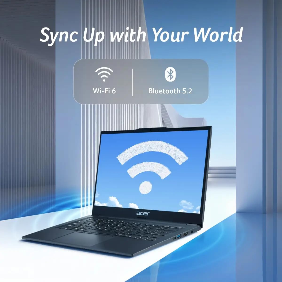 acer TravelLite Smart FHD TL04-51M Laptop, Intel Core i5 1334u 13th Gen 8 Core with 16GB Ram / 512GB NVMe SSD/Intel Iris Xe Graphics/Windows 11 / MS-Office / 14 Inch / 1 Year Brand Warranty 