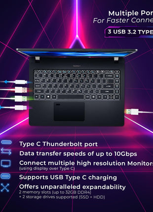 Acer Travelmate Business Laptop Intel Core i5-1135G7 Processor (16GB DDR4/ 512GB SSD/Intel Iris Xe Graphics/Windows 11 Home) TMP214-53 with 35.56 cm (14") Full HD Display 