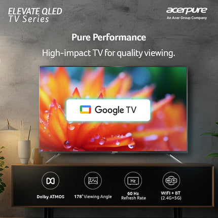 Acerpure 164 cm (65 inch) Elevate Series Ultra HD 4K QLED Smart Google TV AP65UG51QEVTD 