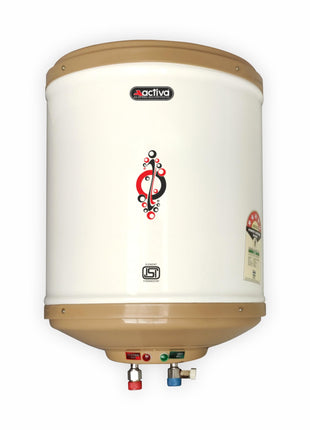 Activa Amazon 10 Liter Water Heater Geyser, ISI Copper Element 3 KVA (0.8mm), Instant Heat Water, Anti Rust Coated Tank, ABS Body, BEE 5 Start Rating, Energy Efficient, 5 Year Warranty - IVORY 