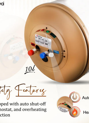 Activa Amazon 10 Liter Water Heater Geyser, ISI Copper Element 3 KVA (0.8mm), Instant Heat Water, Anti Rust Coated Tank, ABS Body, BEE 5 Start Rating, Energy Efficient, 5 Year Warranty - IVORY 