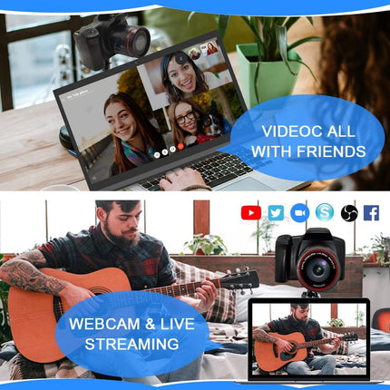 Acuvar Digital Camera, 16 Megapixel Photo Camera Mini Digital SLR Camera, CMOS Sensor 2.4“ TFT LCD Compact Camera, 16X Digital Zoom Video Camera for Children Adults Beginners 