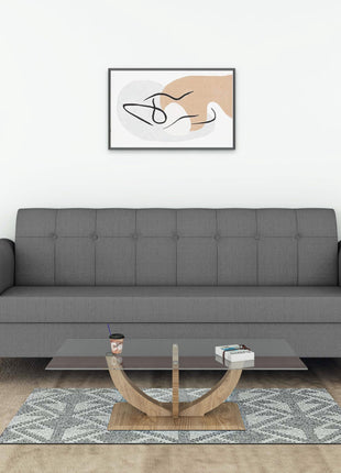 Adorn India Rio Elegant 3 Seater Sofa (Grey) (3 Year Warranty) 