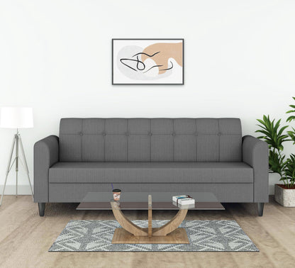 Adorn India Rio Elegant 3 Seater Sofa (Grey) (3 Year Warranty) 