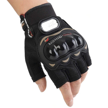 AdroitZ Half Cut Bike Glove/Racing Gloves/Hand Gloves (Medium, Black) (Set of 1) 