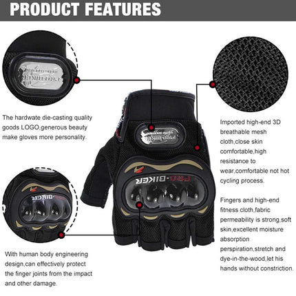 AdroitZ Half Cut Bike Glove/Racing Gloves/Hand Gloves (Medium, Black) (Set of 1) 