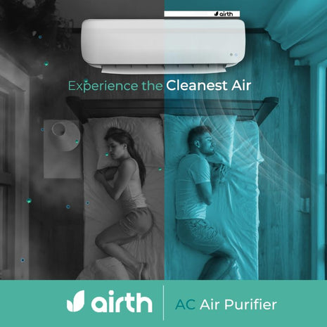 AiRTH Air Purifier for AC [Summer Version; when AQI<300], HEPA AC Filter for Home & Office, Upgrades AC into Air Purifier, Protection from PM2.5, PM10, Virus & Allergy, CAM-white 
