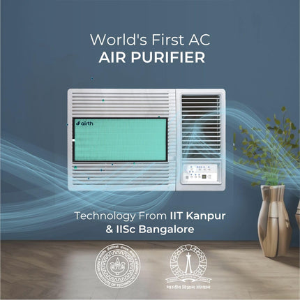 AiRTH Window Ac Air Purifier, Hepa Ac Filter, Upgrades Window Ac Into Air Purifier, Protection From Pm2.5 & Pm10, Virus & Allergy, Efficient Room Air Purifier Developed At Iit-K Green 