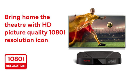 Airtel DTH HD Set Top Box | 1 Month Entertainment HD Pack I Free Standard Installation|Recording Feature 