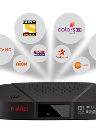 Airtel DTH HD Set Top Box | 1 Month Entertainment HD Pack I Free Standard Installation|Recording Feature 