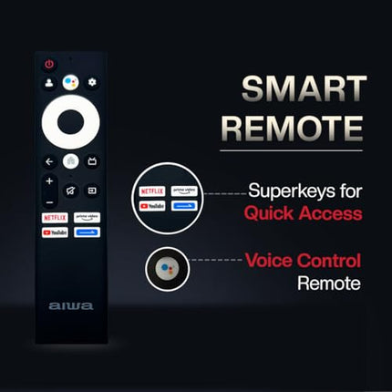 Aiwa 108 cm (43 inches) QLED Display 4K Ultra HD | Google TV | Smart TV | Dolby Vision | Magnifiq Series | Bezel-Less| 2 GB RAM 16GB Storage | 40 Watts Dolby Atmos | Signature Sound | AS43QUHDX1-GTV 
