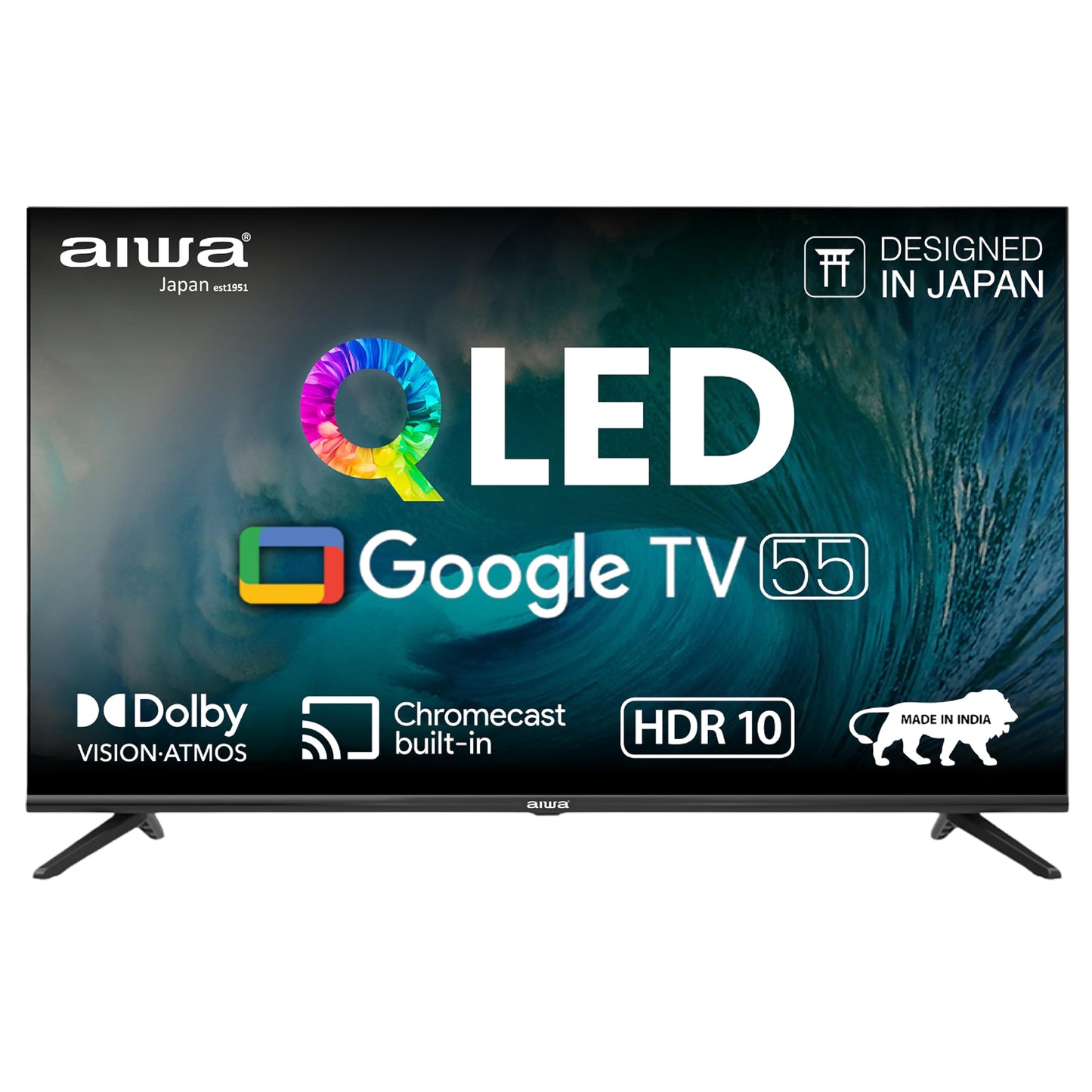 Aiwa 139 cm (55 inches) QLED Display 4K Ultra HD | Google TV | Smart TV | Dolby Vision | Magnifiq Series Bezel-Less | 2 GB RAM | 16 GB Storage | Dolby Atmos Audio | Signature Sound | AS55QUHDX3-GTV 