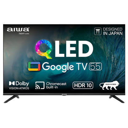 Aiwa 139 cm (55 inches) QLED Display 4K Ultra HD | Google TV | Smart TV | Dolby Vision | Magnifiq Series Bezel-Less | 2 GB RAM | 16 GB Storage | Dolby Atmos Audio | Signature Sound | AS55QUHDX3-GTV 