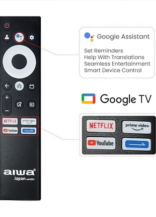 Aiwa 139 cm (55 inches) QLED Display 4K Ultra HD | Google TV | Smart TV | Dolby Vision | Magnifiq Series Bezel-Less | 2 GB RAM | 16 GB Storage | Dolby Atmos Audio | Signature Sound | AS55QUHDX3-GTV 