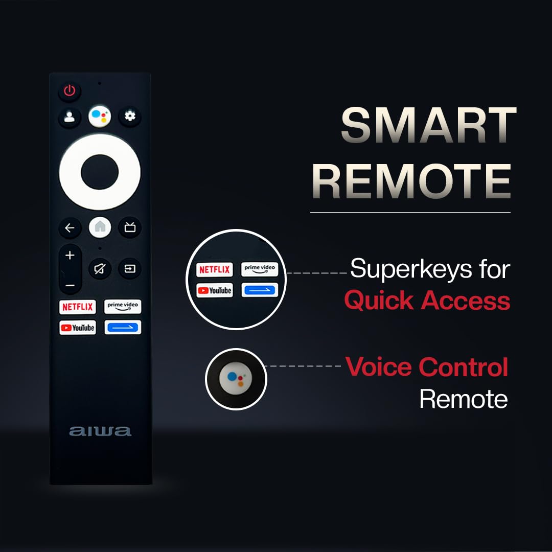 Aiwa 139 cm (55 inches) QLED Display 4K Ultra HD | Google TV | Smart TV | Dolby Vision | Magnifiq Series Bezel-Less | 2 GB RAM | 16 GB Storage | Dolby Atmos Audio | Signature Sound | AS55QUHDX3-GTV 