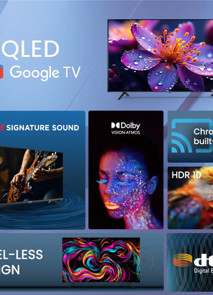 Aiwa 139 cm (55 inches) QLED Display 4K Ultra HD | Google TV | Smart TV | Dolby Vision | Magnifiq Series Bezel-Less | 2 GB RAM | 16 GB Storage | Dolby Atmos Audio | Signature Sound | AS55QUHDX3-GTV 