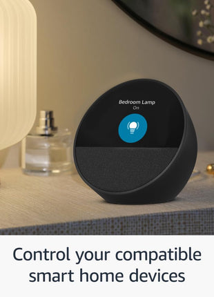 All-new Echo Spot, Smart alarm clock with vibrant sound, Alexa and Bluetooth | Blue 