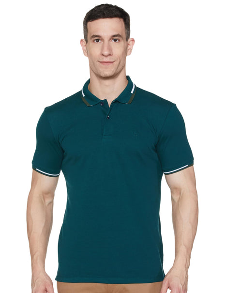 Allen Solly Men Cotton Regular Fit T-Shirt (ASKPQRGFM92297_Green, Medium 