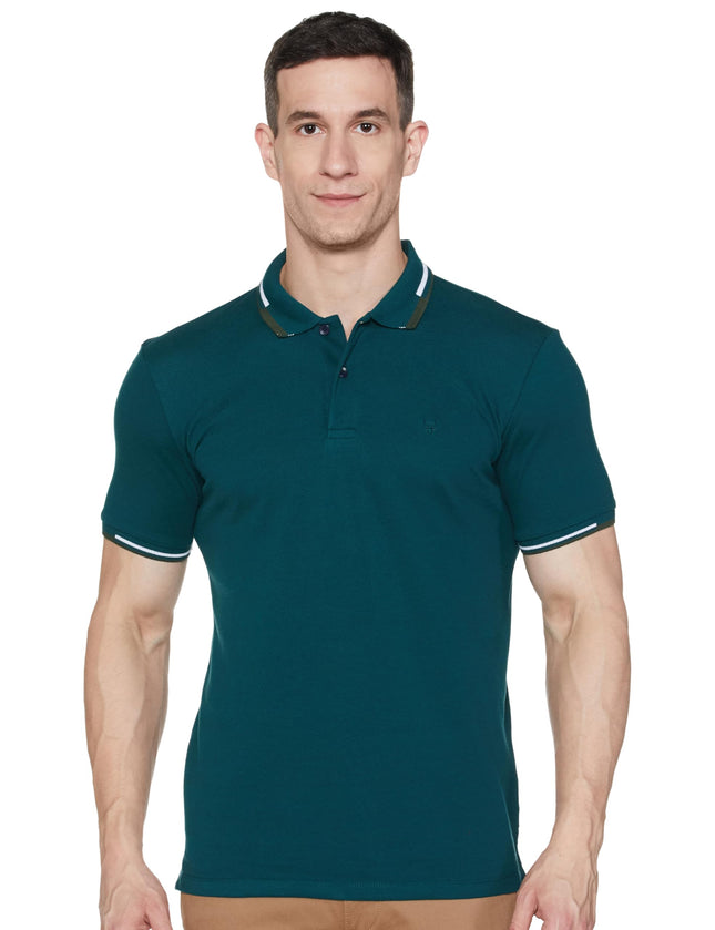Allen Solly Men Cotton Regular Fit T-Shirt (ASKPQRGFM92297_Green, Medium 