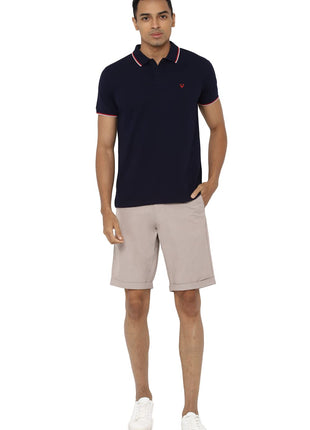 Allen Solly Men's Cotton Regular Fit Polo T-Shirt (ASKPQRGFW82524_Navy_Large) 