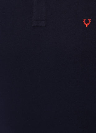 Allen Solly Men's Cotton Regular Fit Polo T-Shirt (ASKPQRGFW82524_Navy_Large) 