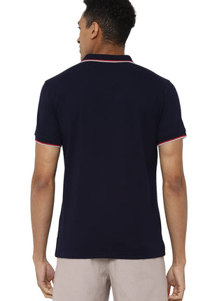 Allen Solly Men's Cotton Regular Fit Polo T-Shirt (ASKPQRGFW82524_Navy_Large) 